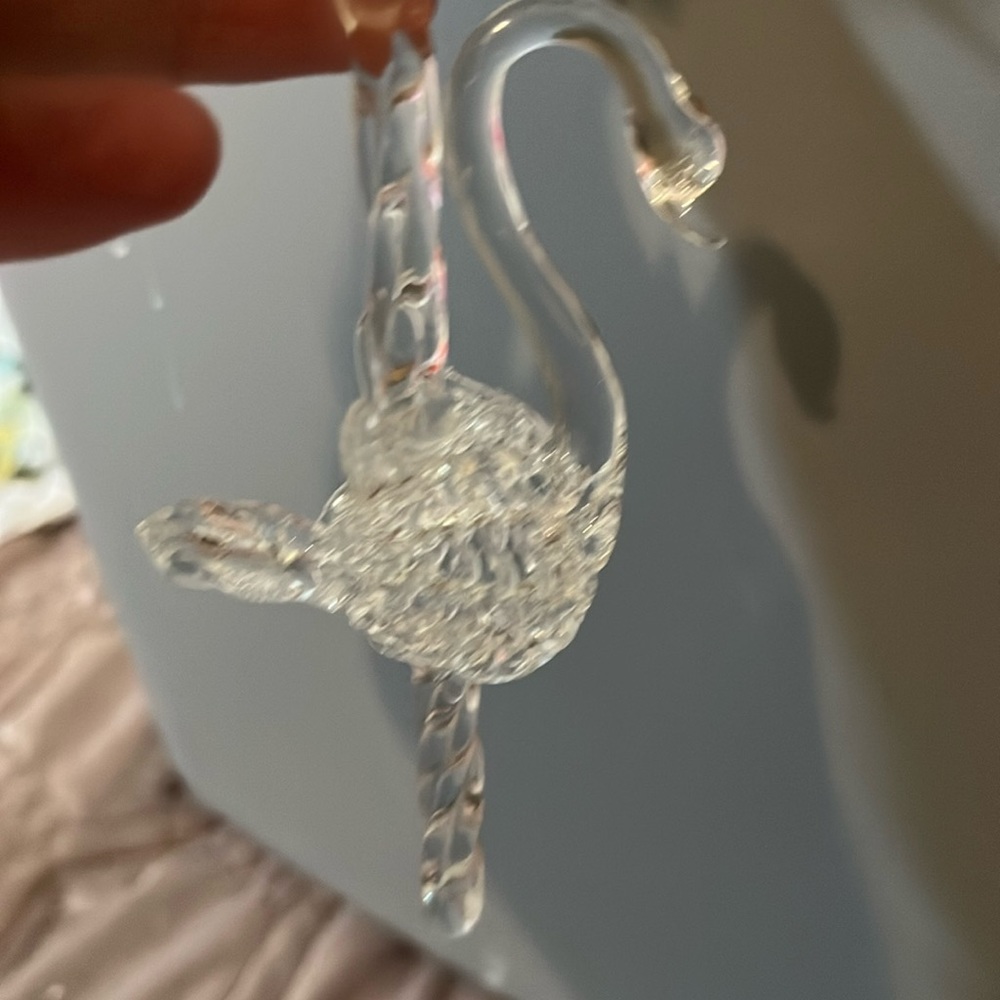Swan spun glass ornament